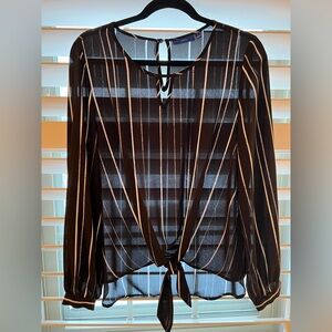 Apt. 9 Black and White Striped Blouse